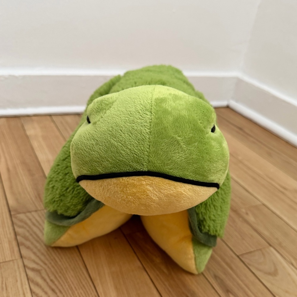 Pillow Pets Green Turtle Plush Folding Pillow Stuffed Animal Soft Kids Toy